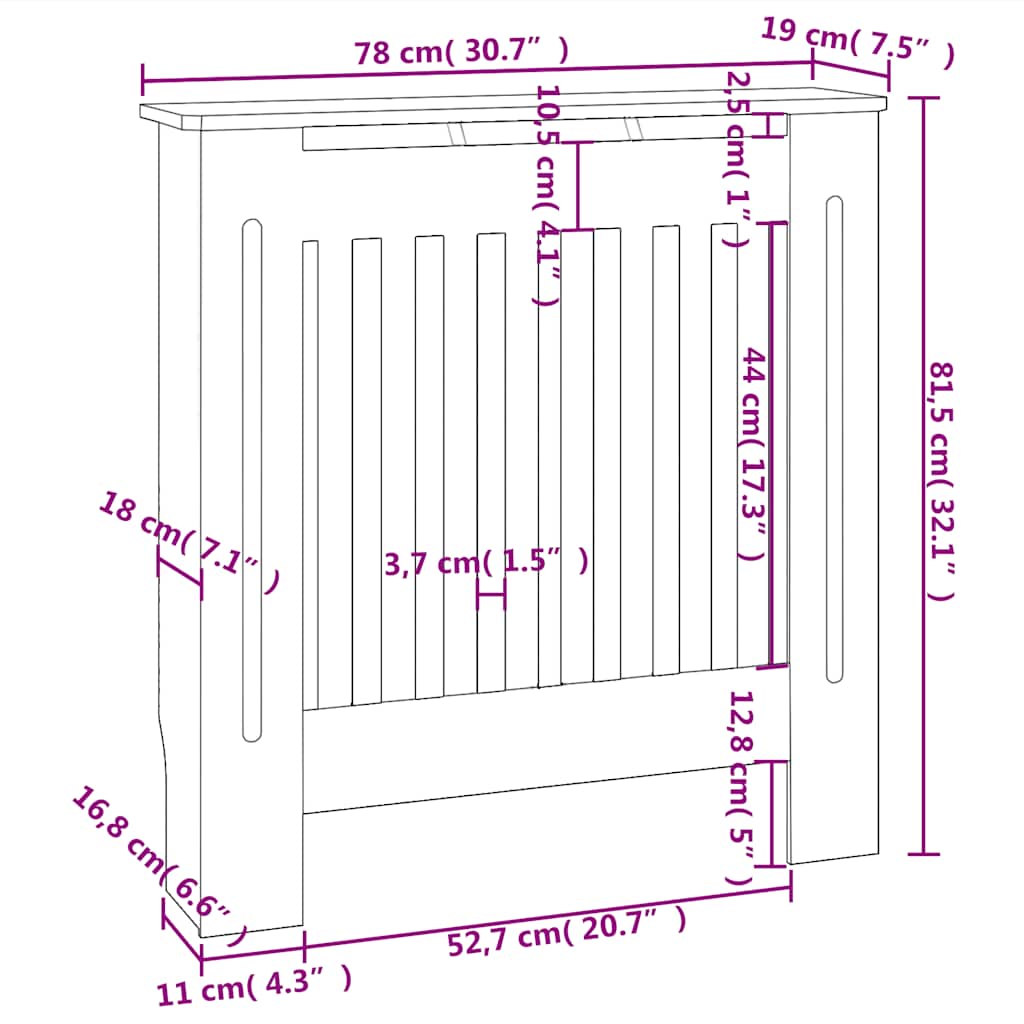 Mdf Radiator Cover 78 Cm